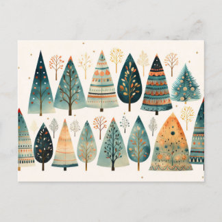 Elegante abstrakte Weihnachtsbäume Briefkaart