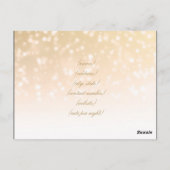 Elegante accommodatie Gold Bokeh Sparkle Lights Briefkaart (Achterkant)