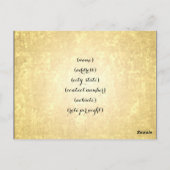 Elegante Accommodatie Gold Foil Stars Confetti Briefkaart (Achterkant)