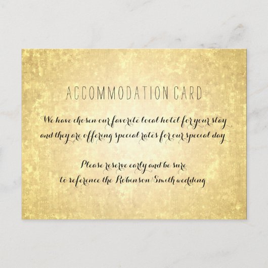 Elegante Accommodatie Gold Foil Stars Confetti Briefkaart (Voorkant)