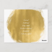 Elegante accommodatie Gold Paint Look Briefkaart (Achterkant)
