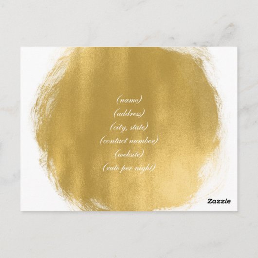 Elegante accommodatie Gold Paint Look Briefkaart (Achterkant)