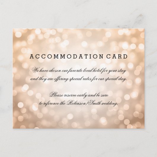 Elegante Accommodatie Koper Glitter Lights Briefkaart (Voorkant)