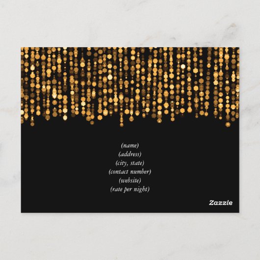 Elegante accommodatie Moderne gouden lichten Briefkaart (Achterkant)