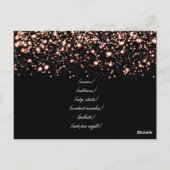 Elegante accommodatie Roos Gold Midnight Glam Briefkaart (Achterkant)
