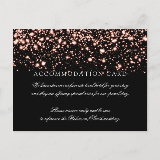 Elegante accommodatie Roos Gold Midnight Glam Briefkaart (Voorkant)
