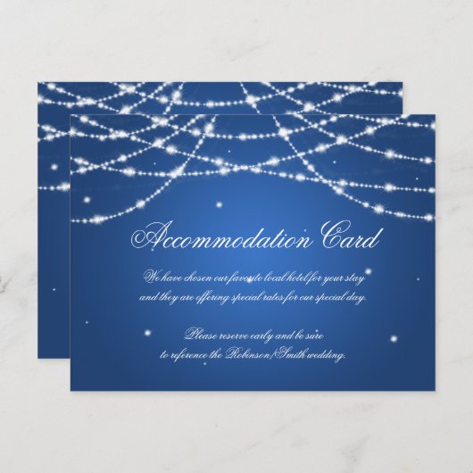 Elegante accommodatie Sparkling String Blauw Briefkaart (Voorkant / Achterkant)