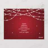 Elegante accommodatie Sparkling String Rood Briefkaart (Achterkant)