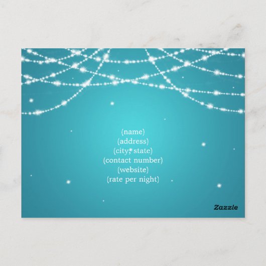 Elegante accommodatie Sparkling String Turquoise Briefkaart (Achterkant)