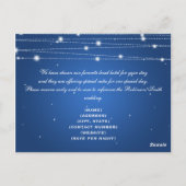 Elegante accommodatie sprankelende lijnen saffier briefkaart (Achterkant)