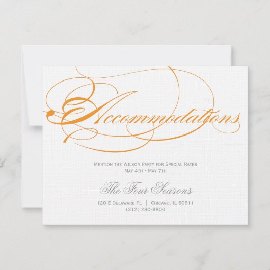 Elegante Accommodatie Uitnodiging - Oranje (Voorkant)