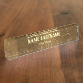 Elegante achtergrond aangepaste naam naambordje (Zijkant)