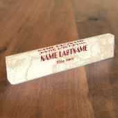 Elegante achtergrond aangepaste naam naambordje (Zijkant)