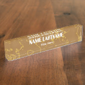 Elegante achtergrond aangepaste naam naambordje (Zijkant)