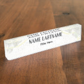 Elegante achtergrond aangepaste naam naambordje (Zijkant)