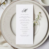 Elegante achternaam Initiaal bruiloft receptie Menu