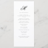 Elegante achternaam Initiaal bruiloft receptie Menu (Voorkant)