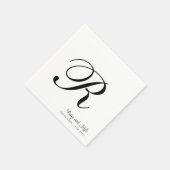 Elegante achternaam Initiaal bruiloft Servet (Hoek)