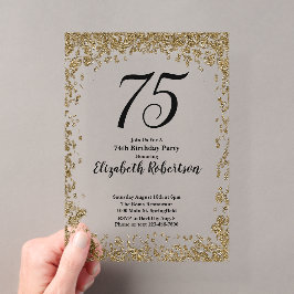 Elegante Acryl 75ste Verjaardagsuitnodiging Met Go Uitnodigingen