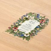 Elegante Acryl Bloementuin Trouwkaart Uitnodigingen (Laagn)