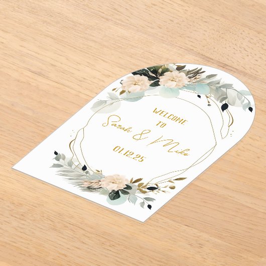 Elegante acryl boog moderne bruiloft uitnodiging (Laagn)