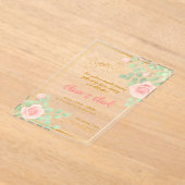 Elegante acryl bruiloft met bloemenontwerp acryl uitnodigingen (Laagn)