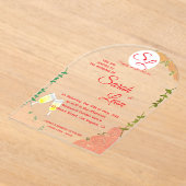 Elegante acryl bruiloft uitnodiging aangepaste tek (Laagn)