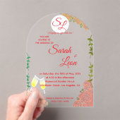 Elegante acryl bruiloft uitnodiging aangepaste tek (Insitu (Draagbaar))