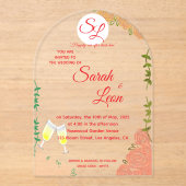 Elegante acryl bruiloft uitnodiging aangepaste tek (Voorkant)