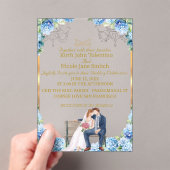 Elegante acryl bruiloft uitnodiging met goud en b (Insitu (Draagbaar))