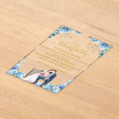 Elegante acryl bruiloft uitnodiging met goud en b (Laagn)