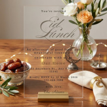 Elegante Acryl Eid Lunch Minimalistische Islamitis