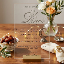 Elegante Acryl Eid Lunch Minimalistische Islamitis Uitnodigingen
