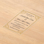 Elegante Acryl Huwelijksuitnodiging met Gold Foil Acryl Uitnodigingen (Laagn)