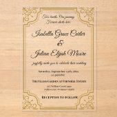 Elegante Acryl Huwelijksuitnodiging met Gold Foil Acryl Uitnodigingen (Voorkant)