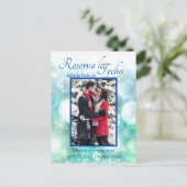 Elegante Acuarela Copo de Nieve Reserva la Fecha Aankondigingskaart (Staand voorkant)