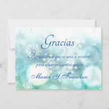 Elegante Acuarela Copo de Nieve Tarjeta de Gracias