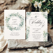 Elegante Adem Eucalyptus Greenery Script Trouwen Kaart
