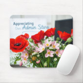 Elegante Admin-dag Florale Bedankje Ontwerp Muismat (Met muis)