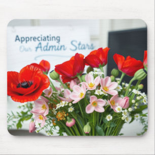 Elegante Admin-dag Florale Bedankje Ontwerp Muismat