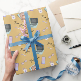 Elegante administratieve professionalsdag in goud cadeaupapier