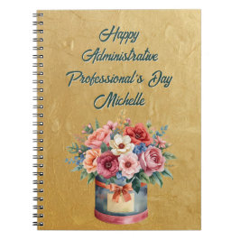 Elegante administratieve professionalsdag in goud notitieboek