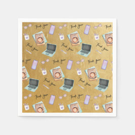 Elegante administratieve professionalsdag in goud servet