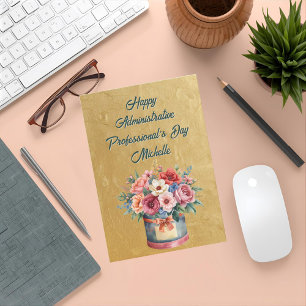 Elegante Administrative Professionals Day in goud Briefkaart