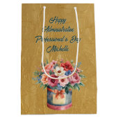 Elegante Administrative Professionals Day in goud Medium Cadeauzakje (Achterkant)