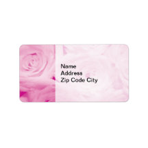 Elegante adres stickers | Roze roos bloemontwerp