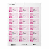 Elegante adres stickers | Roze roos bloemontwerp (Full Sheet)