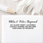 Elegante adresinformatie zwart wit etiket (Insitu)