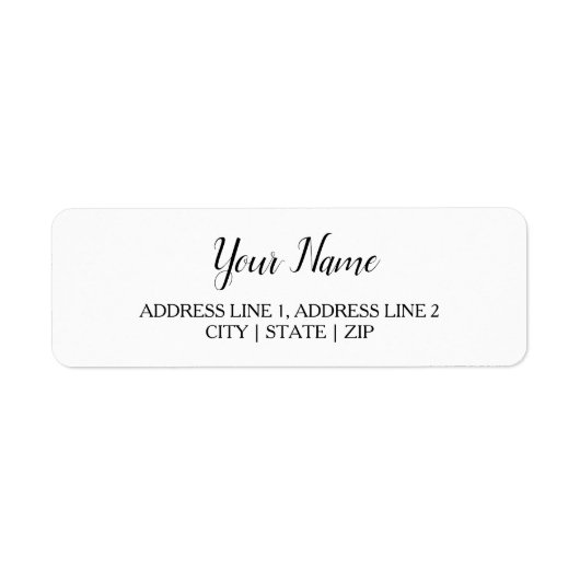 Elegante adreslabels voor retourzendingen | Wit Etiket (Voorkant)