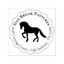 Elegante adresstempel voor paardenranch met ronde 